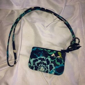 Vera bradley coin purse and lanyard set